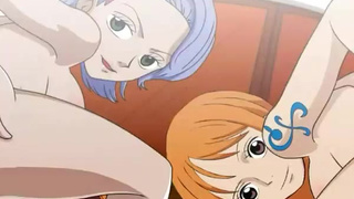 Нами и Нодзико трахают на корабле Санни, One Piece